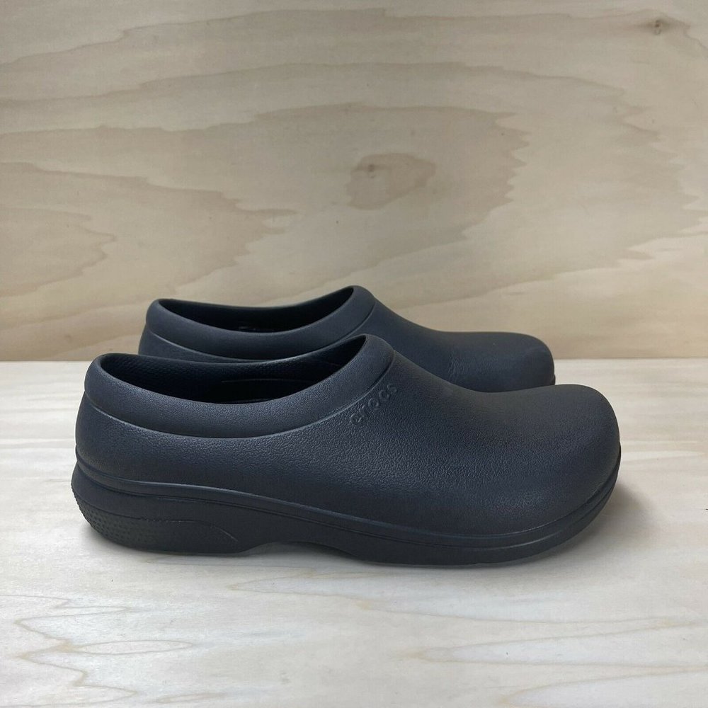 Crocs On the Clock Work Slip-on Clogs Black 205073 Size Mens 8 Womens 10